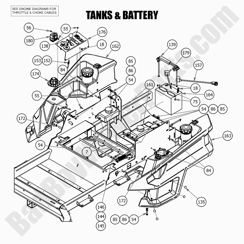 2597 - Bad Boy Mower Parts Lookup > 2021 > Rebel > Tanks and Battery